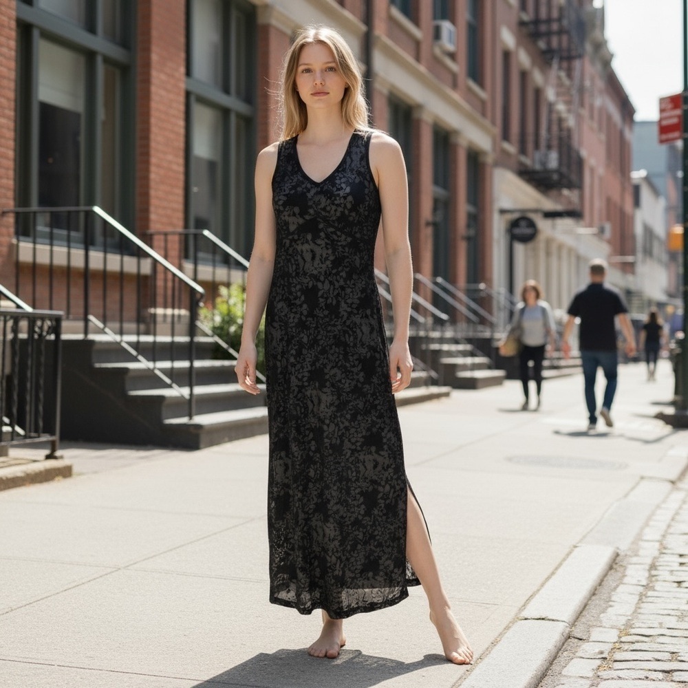 Express Black Sheer Maxi Dress